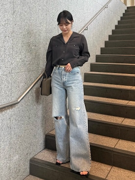 「anuans（アニュアンス）のアイテム（トップス）」を使った、ánuansさん（レディース・151cm）の春コーディネート