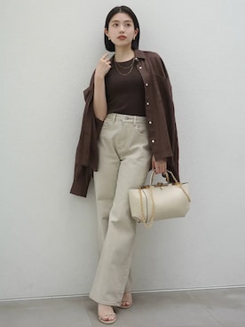 「anuans（アニュアンス）のアイテム（トップス）」を使った、ánuansさん（レディース・157cm）の春コーディネート