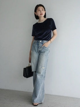 「anuans（アニュアンス）のアイテム（トップス）」を使った、ánuansさん（レディース・157cm）の春コーディネート