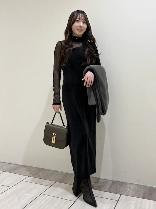 シアーコンビタイトワンピース（ワンピース）｜anuans（アニュアンス