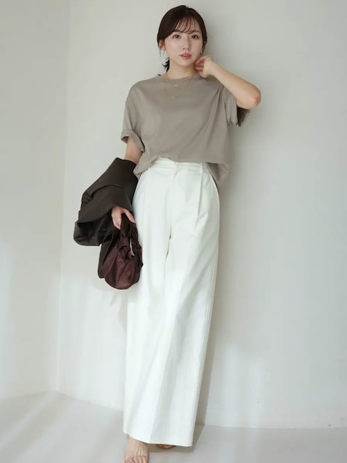 コットンクロスワイドパンツ（その他パンツ）｜anuans（アニュアンス