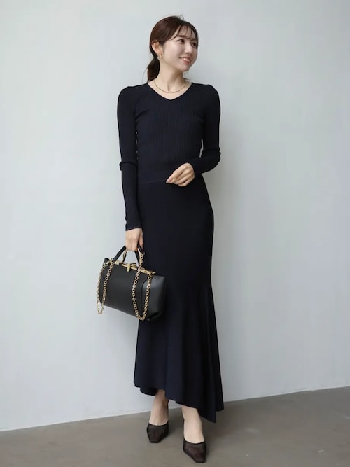 リュクスビスコースイレヘムニットスカート（スカート）｜anuans（ア  