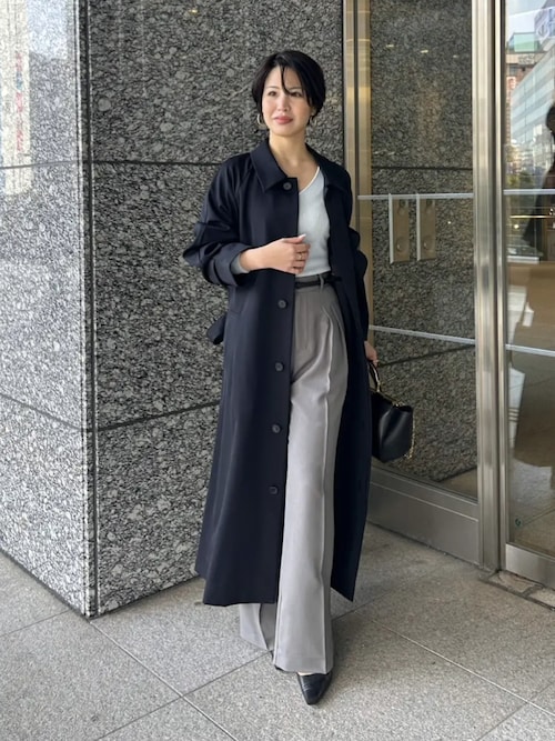 ウールステンカラーロングコート（ステンカラーコート）｜anuans（ア