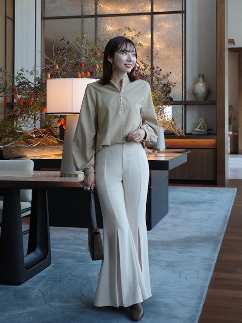 トリアセバックサテンフレアパンツ（その他パンツ）｜anuans（ア