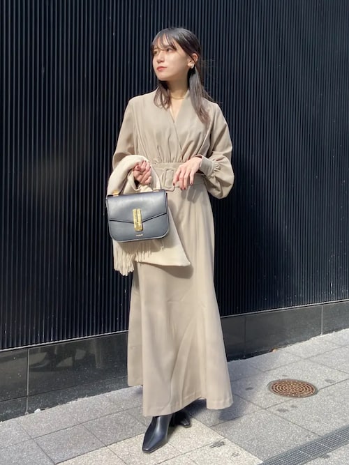 セール】【ZOZO限定カラー】ノーカラーナローワンピース（ワンピース