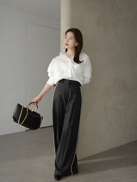 「anuans（アニュアンス）のアイテム（スラックス）」を使った、ánuansさん（レディース・157cm）の冬コーディネート