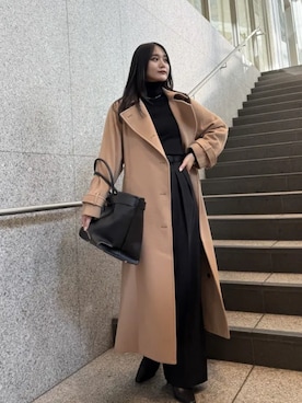 「アイテム（トレンチコート）」を使った、anuansさん（レディース・159cm）の冬コーディネート