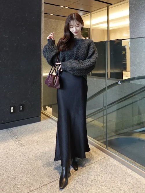 シェープケーブルニットプルオーバー（ニット/セーター）｜anuans（ア