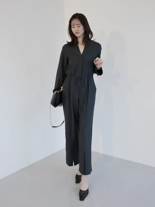 バンドカラーオールインワン（つなぎ/オールインワン）｜anuans（ア