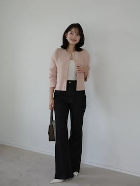 「アイテム（ノーカラージャケット）」を使った、ánuansさん（レディース・156cm）の夏コーディネート