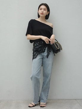 「anuans（アニュアンス）のアイテム（トップス）」を使った、ánuansさん（レディース・157cm）の春コーディネート