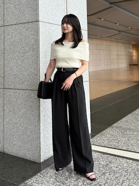 XSサイズあり】ツータックワイドパンツを使った人気ファッション