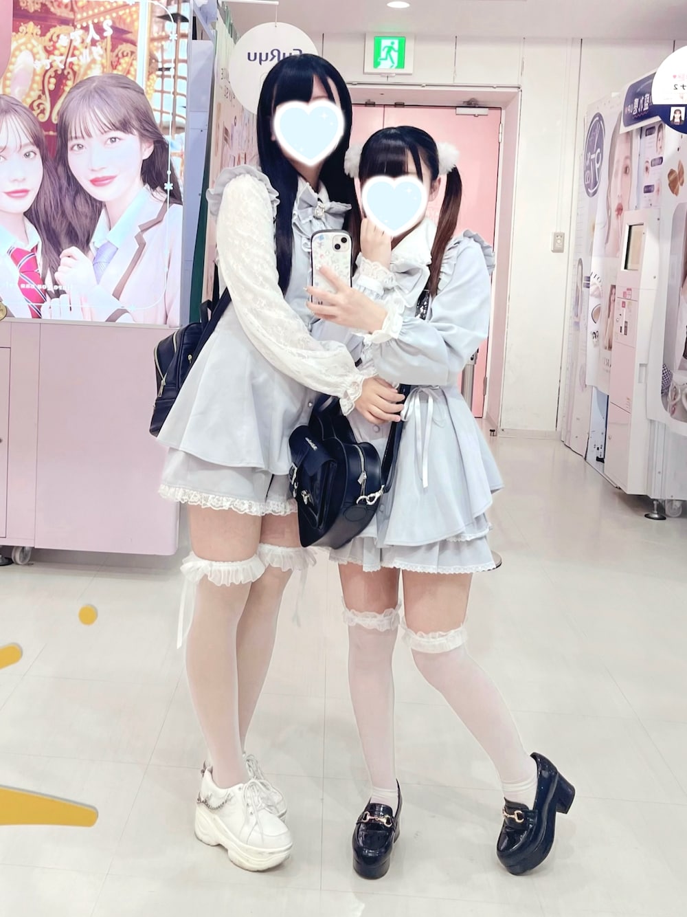 「量産型、地雷、双子コーデ、シミラールック、低身長コーデ」｜「attagirlの厚底ローファーパンプス（ローファー、ブラック系）」を使った、他力本願さん（レディース・148cm）の夏コーディネートの1枚目の写真