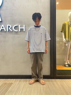 「Scye（サイ）のアイテム（トップス）」を使った、内田貴行さん（メンズ・174cm）の夏コーディネート