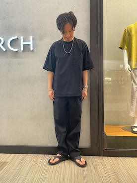 「涼しくて軽い「涼・軽パンツ」」｜内田貴行さん（メンズ・174cm）の夏コーディネート