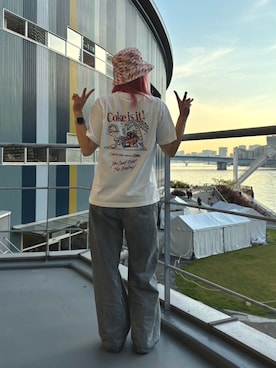 「コラボTシャツ」｜MIYUさん（レディース・160cm）の春コーディネート