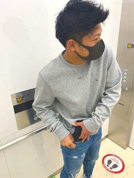 「TOMMY HILFIGER（トミーヒルフィガー）のアイテム（スウェット）」を使った、kousei2000414さん（メンズ・169cm）の秋コーディネート