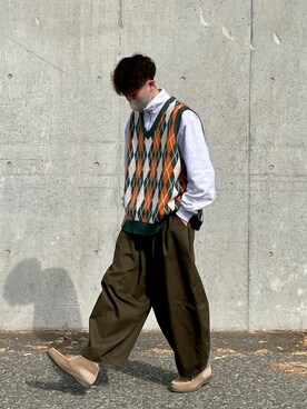 「kutir」｜「アイテム（スウェット）」を使った、ふくさん（メンズ・174cm）の冬コーディネート