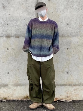 「kutir（クティール）のアイテム（ハンチング/ベレー帽）」を使った、ふくさん（メンズ・174cm）の冬コーディネート
