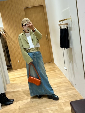 「アイテム（デニムスカート）」を使った、おにいさん（メンズ・158cm）の秋コーディネート