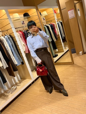 「アイテム（ハンドバッグ）」を使った、おにいさん（メンズ・158cm）の秋コーディネート