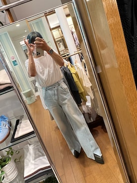 「N.（N. Natural Beauty Basic）（エヌエヌナチュラルビューティーベーシック）のロゴ刺繍カットソー（Tシャツ/カットソー）」を使った、mobさん（メンズ・158cm・40代）の夏コーディネート