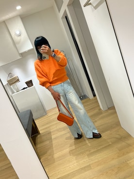 「アイテム（デニムパンツ）」を使った、おにいさん（メンズ・158cm・40代）の秋コーディネート