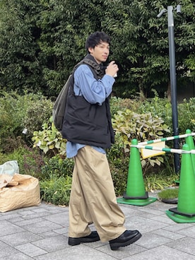 「アイテム（ダウンベスト）」を使った、takutanian88さん（メンズ・168cm）の秋コーディネート