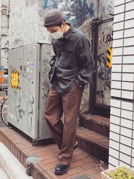 「WYM LIDNM（ウィム バイ リドム）のアイテム（ブーツ）」を使った、takutanian88さん（メンズ・170cm）の秋コーディネート