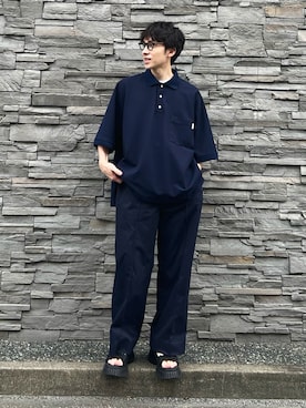 「アイテム（スラックス）」を使った、takutanian88さん（メンズ・168cm）の夏コーディネート