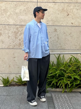 「アイテム（スラックス）」を使った、takutanian88さん（メンズ・168cm）の夏コーディネート