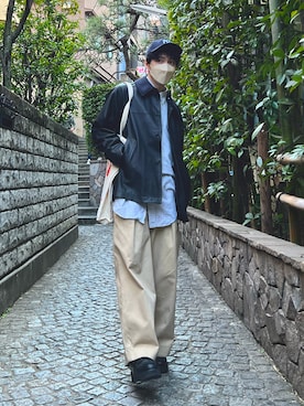 「Steven Alan（スティーブンアラン）のアイテム（ライダースジャケット）」を使った、takutanian88さん（メンズ・168cm）の春コーディネート