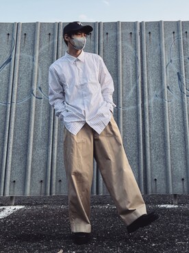 「markaware（マーカウェア）のアイテム（チノパンツ）」を使った、takutanian88さん（メンズ・168cm）の春コーディネート