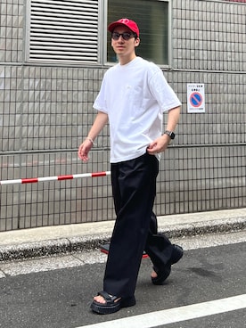 「URBAN RESEARCH（アーバンリサーチ）のアイテム（スラックス）」を使った、takutanian88さん（メンズ・168cm）の夏コーディネート