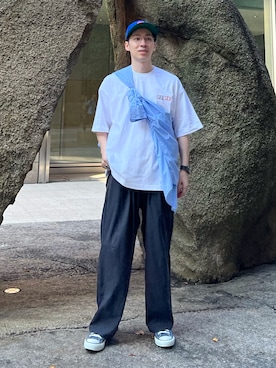 「夏服」｜「アイテム（スラックス）」を使った、takutanian88さん（メンズ・168cm）の夏コーディネート
