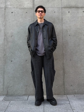 「アイテム（ライダースジャケット）」を使った、takutanian88さん（メンズ・168cm）の冬コーディネート