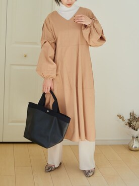 「SETUP7（セットアップセブン）のアイテム（トートバッグ）」を使った、setup7_womenさん（レディース・160cm）の秋コーディネート