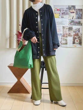 「SETUP7（セットアップセブン）のアイテム（トートバッグ）」を使った、setup7_womenさん（レディース・160cm）の秋コーディネート