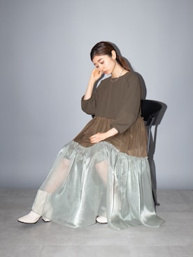 「シアーワンピース」｜「アイテム（ブーツ）」を使った、setup7_womenさん（レディース・160cm）の冬コーディネート