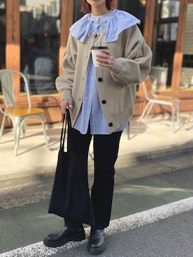 「襟付きトップス」｜「アイテム（アクセサリー）」を使った、setup7_womenさん（レディース・158cm）の冬コーディネート