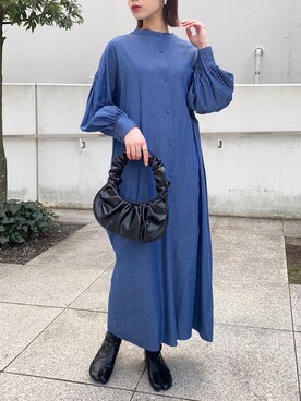 「レザー」｜「アイテム（アンダーウェア）」を使った、setup7_womenさん（レディース・160cm）の冬コーディネート