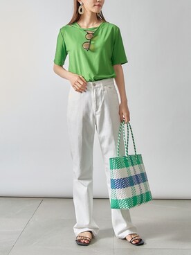 「SETUP7（セットアップセブン）のアイテム（トップス）」を使った、setup7_womenさん（レディース・160cm）の夏コーディネート