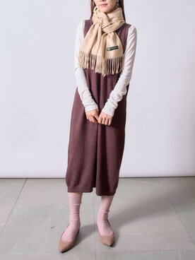 「SETUP7（セットアップセブン）のアイテム（ワンピース/ドレス）」を使った、setup7_womenさん（レディース・160cm）の秋コーディネート