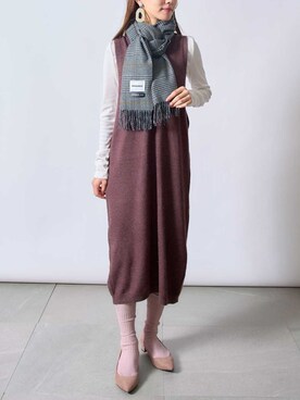 「SETUP7（セットアップセブン）のアイテム（ワンピース/ドレス）」を使った、setup7_womenさん（レディース・160cm）の秋コーディネート