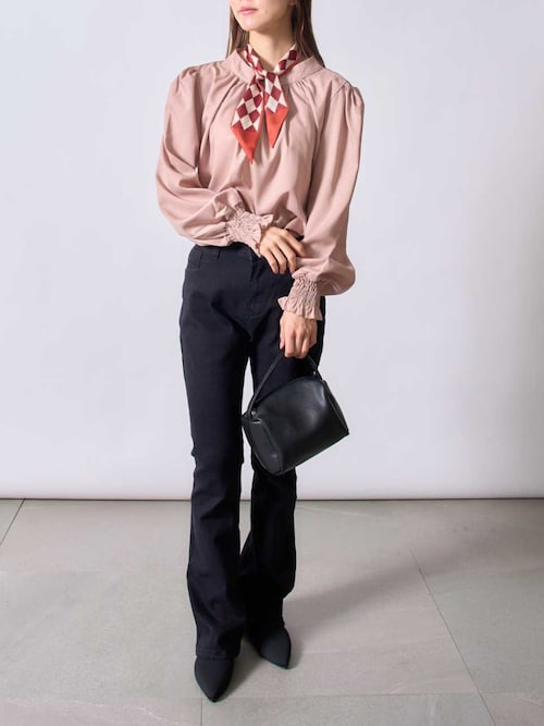 セール】【SETUP7】サテンレトロ柄ナロースカーフ KNF（バンダナ