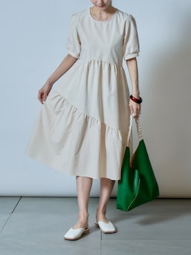 「SETUP7（セットアップセブン）のアイテム（トートバッグ）」を使った、setup7_womenさん（レディース・160cm）の夏コーディネート