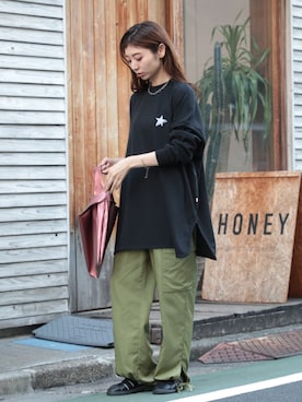「CONVERSE（コンバース）のアイテム（スウェット）」を使った、setup7_womenさん（レディース・160cm）の秋コーディネート