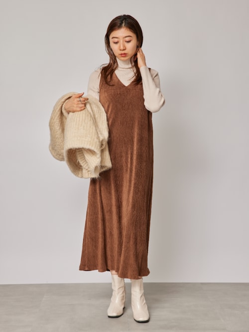 ハンドメイド【ワンピース3点】 SETUP7 ワンピース 「SETUP7」Vネックミディ丈ワンピース KNF037