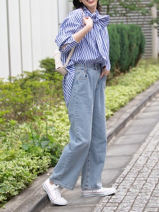 ØMI 着用 ピアス T フープピアス K10】ストレートフープピアス/ユニセックス（ピアス（両耳用