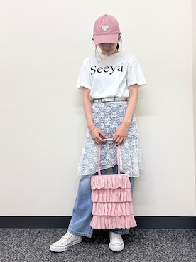 「SETUP7（セットアップセブン）のアイテム（帽子）」を使った、setup7_womenさん（レディース・160cm）の夏コーディネート